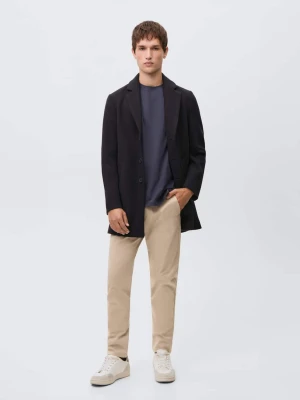 MANGO TEEN - Bawełniane spodnie chinos beżowy - - Chłopak
