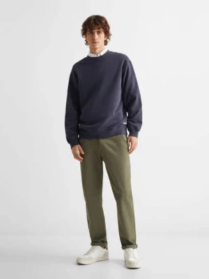 MANGO TEEN - Bawełniane spodnie chinos khaki - - Chłopak