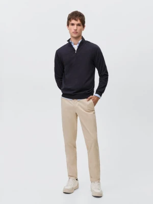 MANGO TEEN - Bawełniane spodnie chinos lodowy szary - - Chłopak