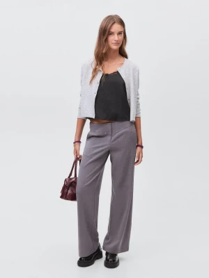MANGO TEEN - Bieliźniany top w panterkę czarny - - Dziewczyna