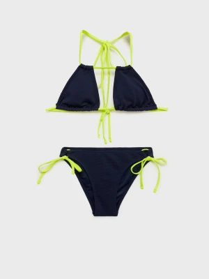 MANGO TEEN - Dwukolorowe bikini ciemnogranatowy - - Dziewczyna