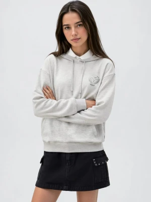 MANGO TEEN - Bluza metaliczny wzór jasnoszary - - Dziewczyna