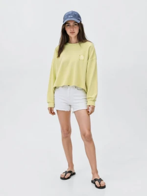 MANGO TEEN - Bluza oversize z nadrukiem zieleń lima - - Dziewczyna