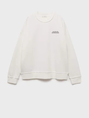 MANGO TEEN - Bluza z nadrukiem motyla złamana biel - - Dziewczyna
