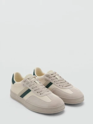 MANGO TEEN - Buty sportowe z łączonych materiałów z zamszem złamana biel - - Chłopak