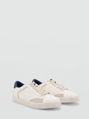MANGO TEEN - Buty sportowe z połączenia materiałów biały - - Chłopak