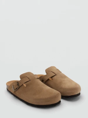 Chodaki skórzane ze sprzączką piaskowy - Dziewczyna - - MANGO TEEN