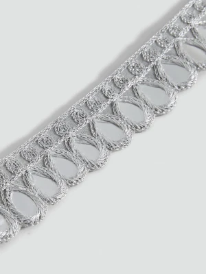 MANGO TEEN - Choker z lusterkami srebrny - Rozmiar uniwersalny - Dziewczyna