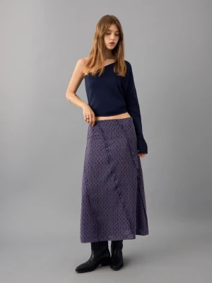 Długa spódnica w kwiaty granatowy - Dziewczyna - - MANGO TEEN