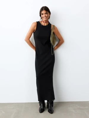 Długa sukienka z rozcięciami czarny - Dziewczyna - - MANGO TEEN
