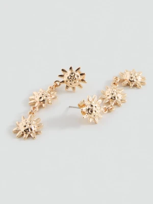 MANGO TEEN - Długie kolczyki słońca złoty - Rozmiar uniwersalny - Dziewczyna