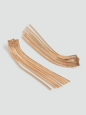 MANGO TEEN - Długie wiszące kolczyki złoty - Rozmiar uniwersalny - Dziewczyna