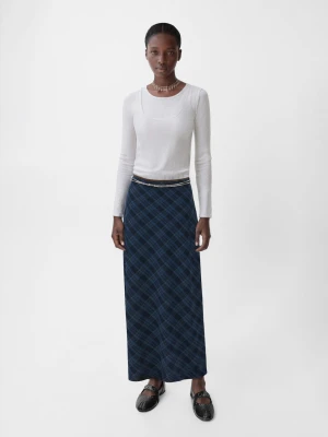 MANGO TEEN - Dwuwarstwowa, bawełniana koszulka jasnoszary - - Dziewczyna