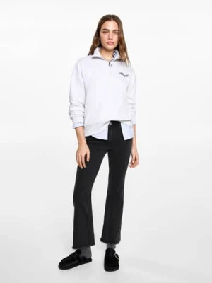 MANGO TEEN - Spodnie dżinsowe flare crop black denim - - Dziewczyna