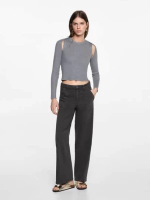 MANGO TEEN - Dżinsy culotte z kieszeniami antracytowy - XL - Dziewczyna