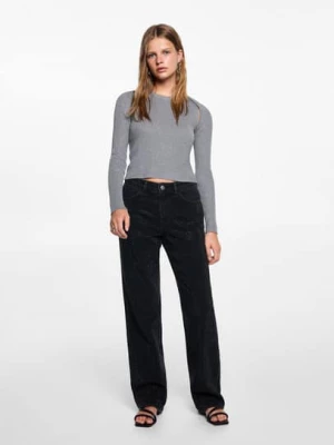 MANGO TEEN - Dżinsy o prostym kroju ze strasem black denim - - Dziewczyna