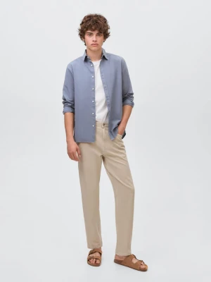 MANGO TEEN - Dżinsy regular fit beżowy - - Chłopak