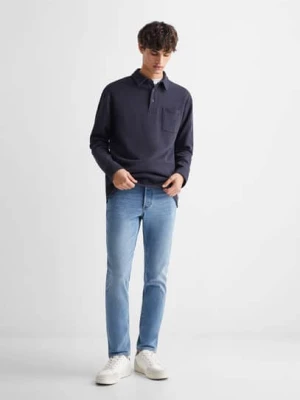 MANGO TEEN - Dżinsy slim fit średni niebieski - - Chłopak