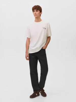 MANGO TEEN - Dżinsy Straight black denim - - Chłopak