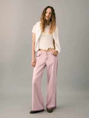 Dżinsy wideleg dwukolorowe blady róż - Dziewczyna - - MANGO TEEN