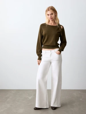 Dżinsy z niskim stanem wideleg biały - Dziewczyna - - MANGO TEEN