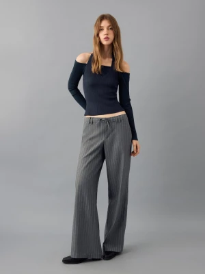 Garniturowe spodnie w pasy szary - Dziewczyna - - MANGO TEEN