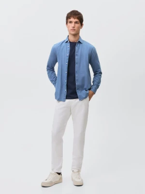 MANGO TEEN - Gładkie spodnie chinos biały - - Chłopak