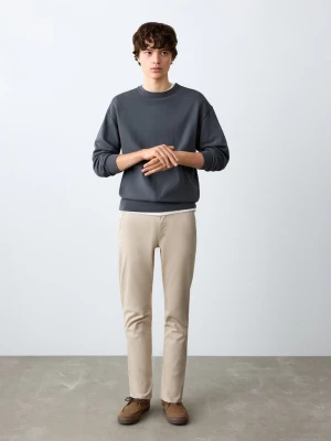 MANGO TEEN - Gładkie spodnie chinos lodowy szary - - Chłopak