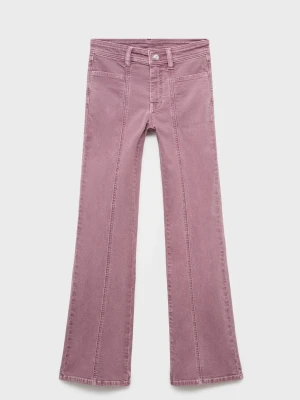 MANGO TEEN - Jeans straight z gwiazdami pastelowy róż - - Dziewczyna