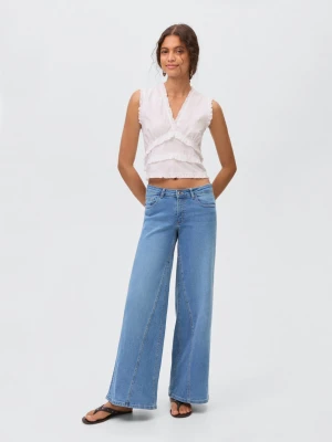 MANGO TEEN - Jeansy low waist wideleg jasnoniebieski - - Dziewczyna