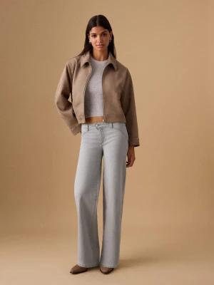 Jeansy straight z niskim stanem szary denim - Dziewczyna - - MANGO TEEN