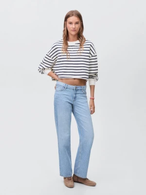 MANGO TEEN - Jeansy straight ze zdobieniami jasnoniebieski - - Dziewczyna