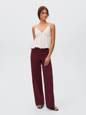 MANGO TEEN - Dżinsy culotte burgund - - Dziewczyna