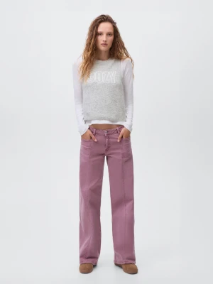 MANGO TEEN - Kamizelka z haftowanej dzianiny jasnoszary - - Dziewczyna