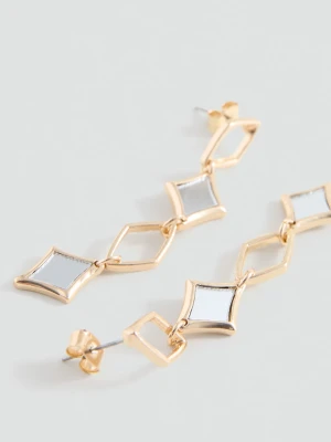 MANGO TEEN - Kolczyki w geometrycznym kształcie złoty - Rozmiar uniwersalny - Dziewczyna