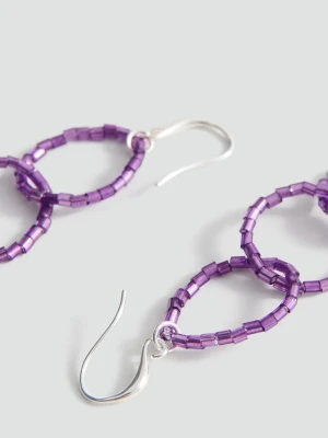 MANGO TEEN - Kolczyki wiszące koła srebrny - Rozmiar uniwersalny - Dziewczyna