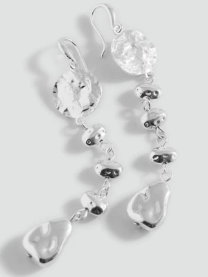 MANGO TEEN - Kolczyki z łączonych elementów srebrny - Rozmiar uniwersalny - Dziewczyna