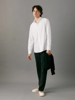 MANGO TEEN - Koszula garniturowa z 100% bawełny złamana biel - - Chłopak