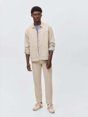 MANGO TEEN - Koszula wierzchnia z denimu beżowy - - Chłopak