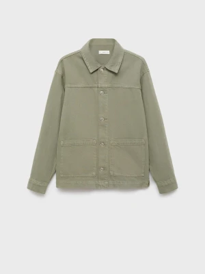 MANGO TEEN - Koszula wierzchnia z denimu khaki - - Chłopak