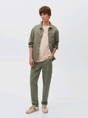 MANGO TEEN - Koszula wierzchnia z denimu khaki - - Chłopak