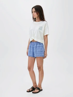 MANGO TEEN - Koszulka crop z węzłem złamana biel - - Dziewczyna