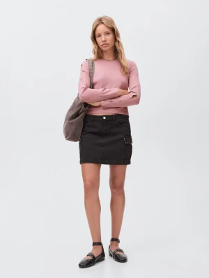 MANGO TEEN - Koszulka z wycięciem różowy - - Dziewczyna