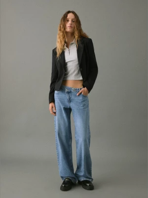 MANGO TEEN - Krótka marynarka z klapami czarny - - Dziewczyna