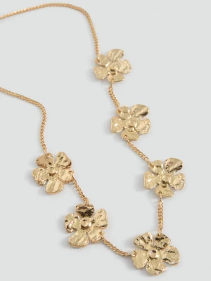 MANGO TEEN - Kwiatowy naszyjnik złoty - Rozmiar uniwersalny - Dziewczyna