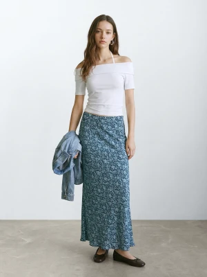 Lejąca wzorzysta spódnica ciemnoniebieski - Dziewczyna - - MANGO TEEN