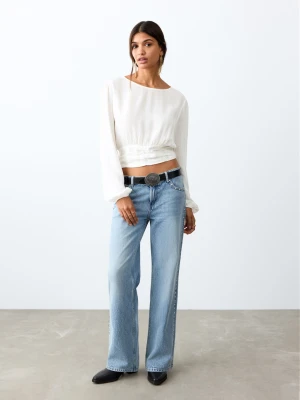 MANGO TEEN - Lekka bluzka złamana biel - - Dziewczyna