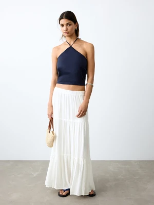 Luźna spódnica z paneli złamana biel - Dziewczyna - - MANGO TEEN