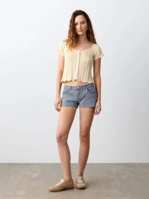 Miniszorty z dekoracyjnymi detalami niebieski - Dziewczyna - - MANGO TEEN