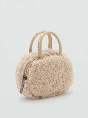 MANGO TEEN - Minitorebka gadżet ze sztucznego baranka złamana biel - Rozmiar uniwersalny - Dziewczyna